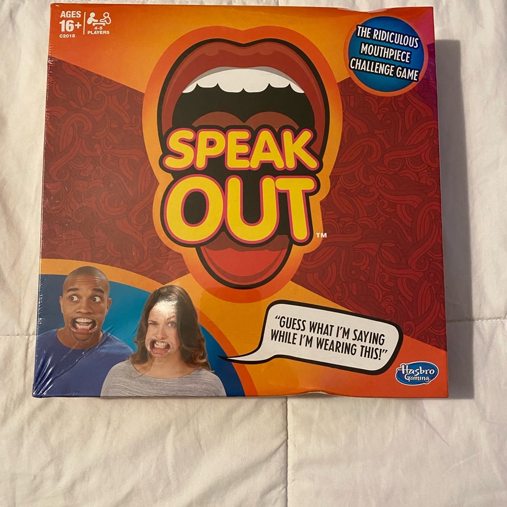 Hasbro Speak Out Game with Orange and Blue Design